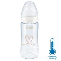 NUK BOČICA FC+ 300 ML SA INDIKATOROM TEMPERATURE – Bijela srca