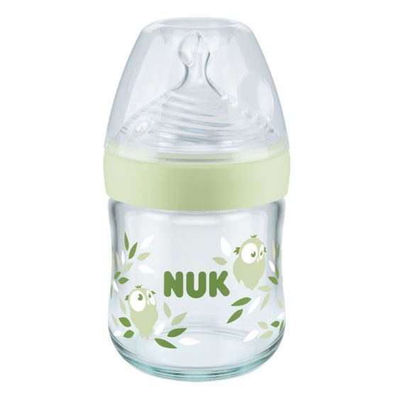 NUK Nature Sense bočica staklo 120 ml. sa indikatorom temperature – Sova