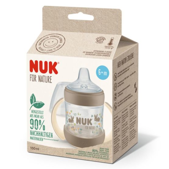 NUK For Nature boca za učiti piti sa indikatorom temperature 150 ml – Bež