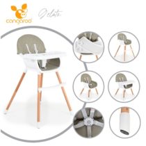 CANGAROO Drvena hranilica 2 u 1 Gelato Grey