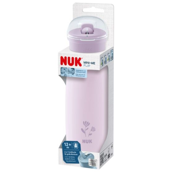 NUK Mini-Me Flip bočica od nehrđajućeg čelika 500 ml, 12+m Lila