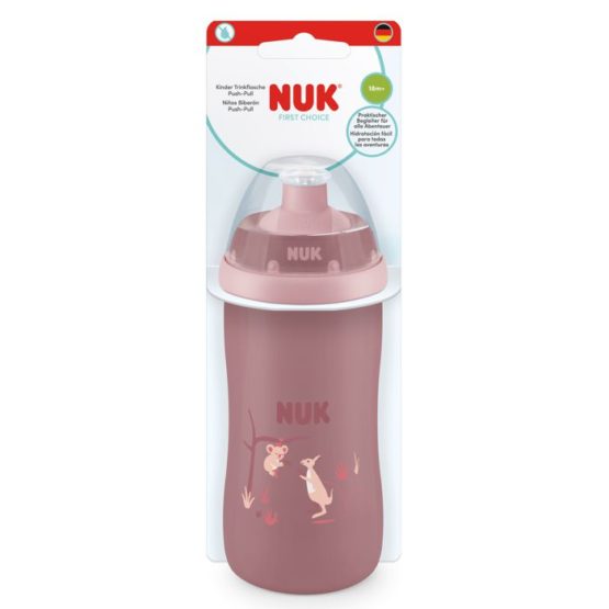 NUK First Choice Boca sa push-pull zatvaračem 300ml 18mj+-Roza